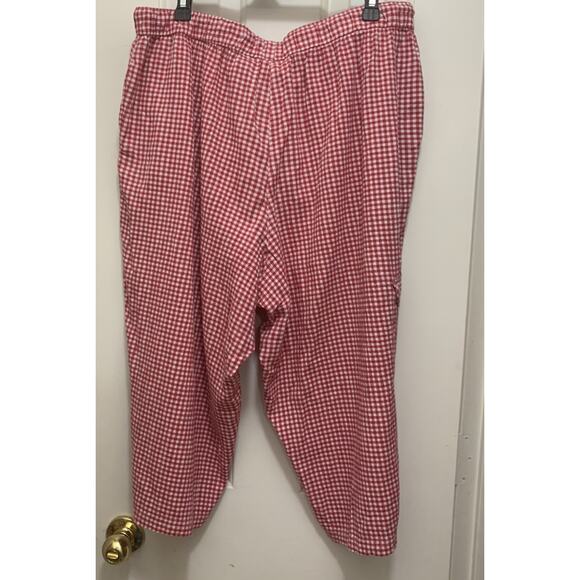 White Stag Gingham Capri Pants Womens 2X Red White Cottagecore Pull On - Picture 5 of 6